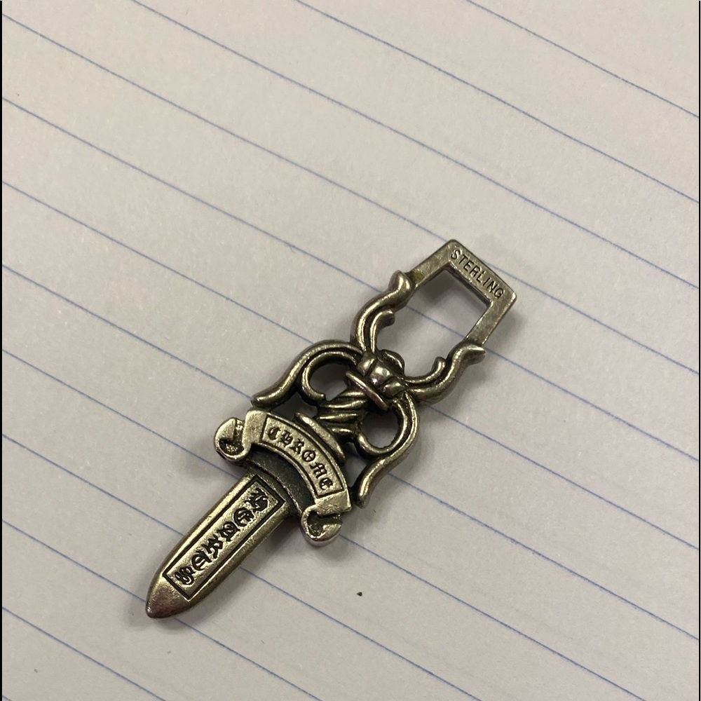 *SOLD*Authentic Chrome Hearts Sterling Silver Single Dagger with diamonds